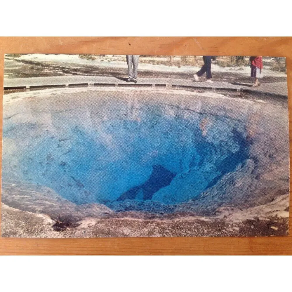 1955 Vintage HS Crocker MirroKrome Yellowstone Morning Glory Pool Unposted WY